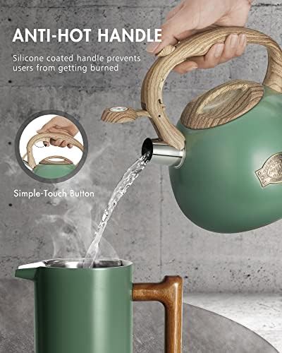 Brushed Stainless Steel Whistling Tea Kettle — photo 3