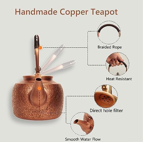 Pure copper stovetop teapot 1600ml — photo 5