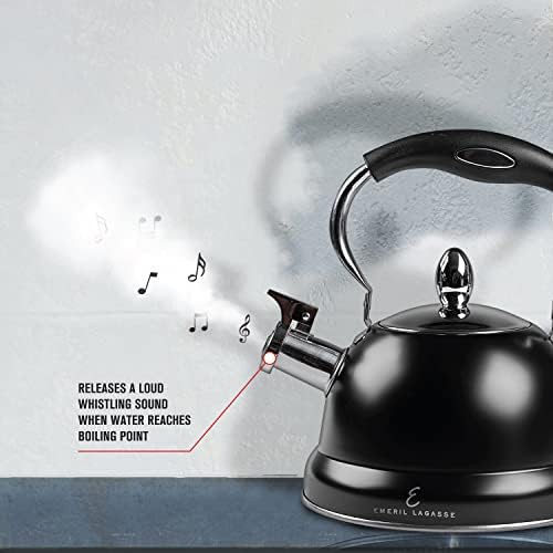 Black folding handle whistling tea pot — photo 4