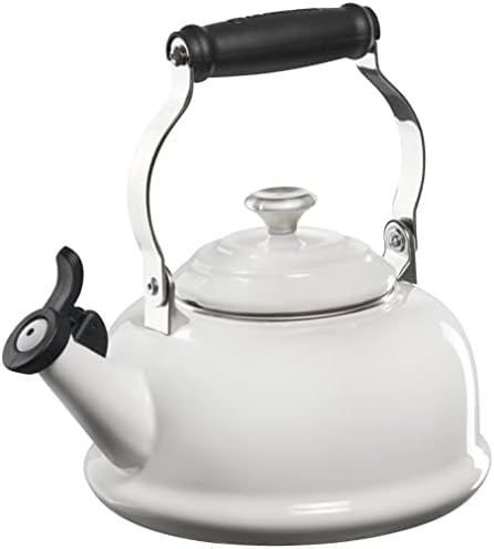 White Enamel on Steel Whistling Kettle