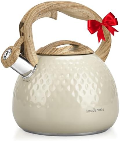 Hauce radio milky white wood handle kettle