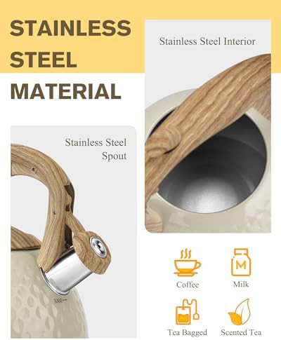 Hauce radio milky white wood handle kettle — photo 4