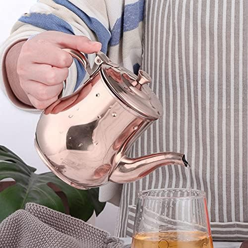 Rose gold gooseneck kettle with infuser — photo 3