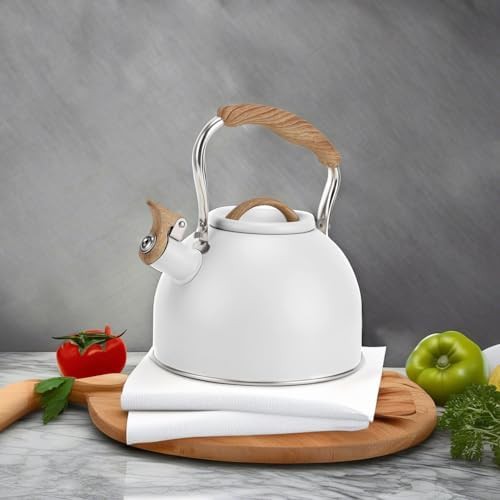 Vegoran white whistling stovetop tea kettle — photo 5