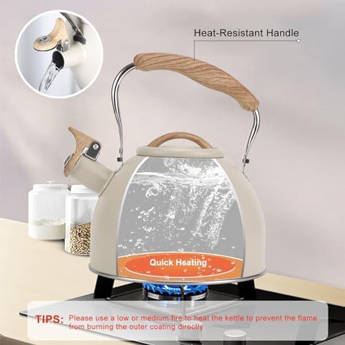 Vegoran milk white whistling tea kettle — photo 4