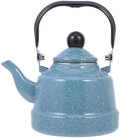 Vintage mottled pattern enamel small teapot