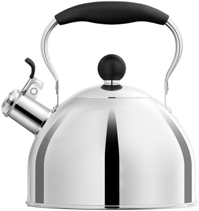Small stainless steel whistling tea kettle