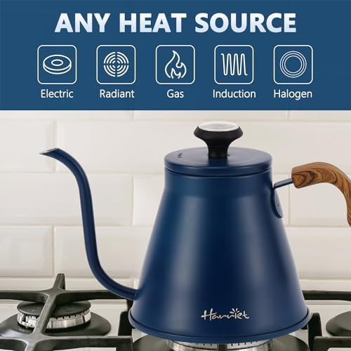 Blue stainless steel gooseneck kettle — photo 5