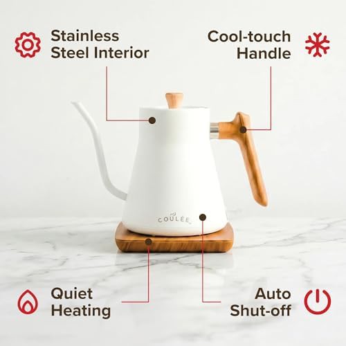 White gooseneck electric stainless steel kettle — photo 3