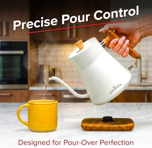 White gooseneck electric stainless steel kettle — photo 4