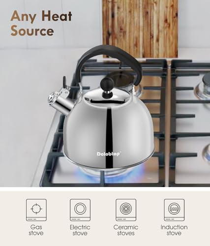 Silver induction ready whistling camping kettle — photo 5