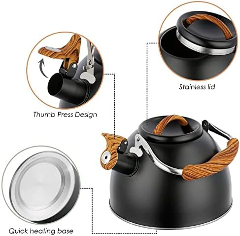 Stainless steel whistling tea kettle 2.7 quart — photo 4
