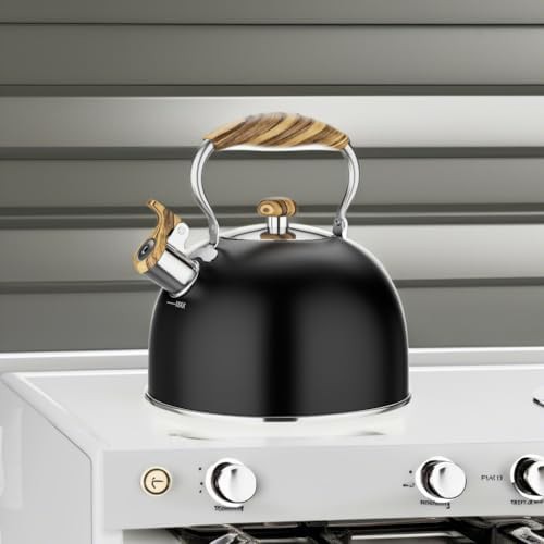 Black stainless whistling tea kettle — photo 5