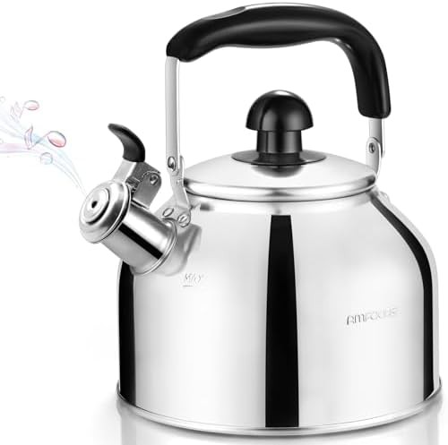 Large stainless steel kettle with cool grip handle