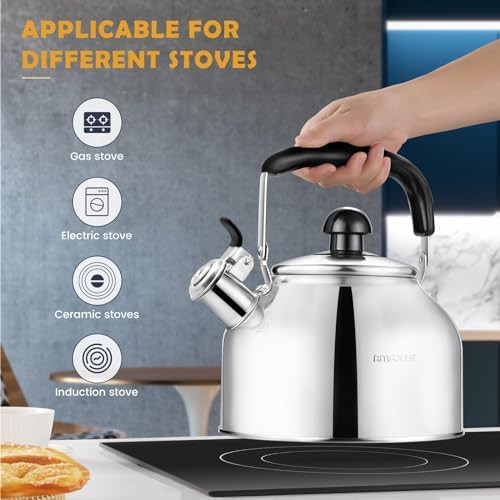 Large stainless steel kettle with cool grip handle — photo 4