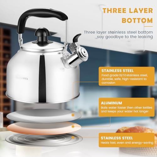Large stainless steel kettle with cool grip handle — photo 5