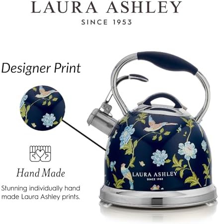 Elveden Navy floral whistling stovetop kettle — photo 3