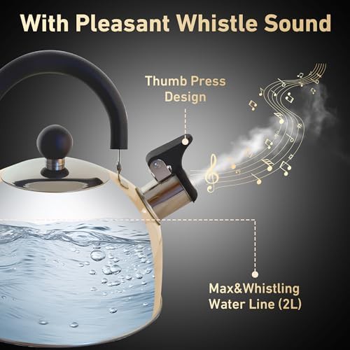 Pastel Cream Stainless Steel Whistling Kettle — photo 3
