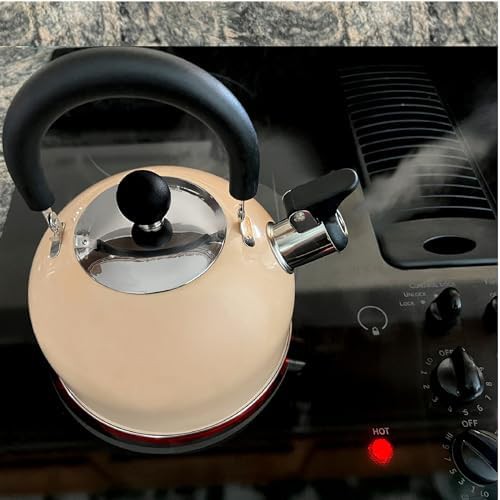 Pastel Cream Stainless Steel Whistling Kettle — photo 4