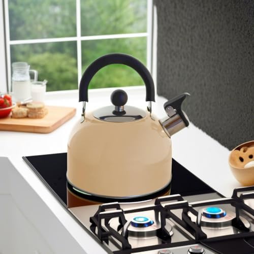 Pastel Cream Stainless Steel Whistling Kettle — photo 5