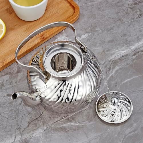 Antique style stainless steel kettle with infuser — photo 3