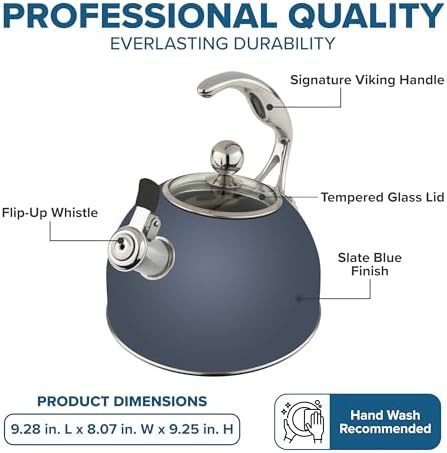 Viking slate and blue stainless steel kettle — photo 5