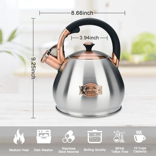 Metal whistling teapot 3 quart volume — photo 4