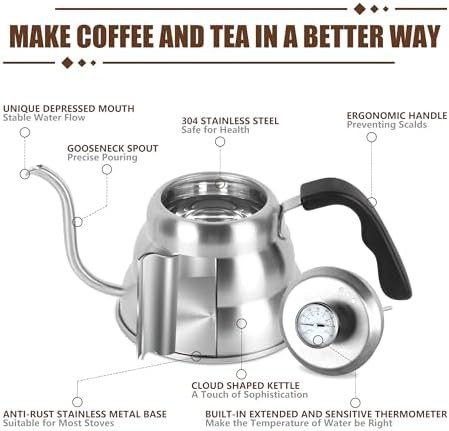 Apusu Small Stovetop Gooseneck Kettle Silver — photo 4