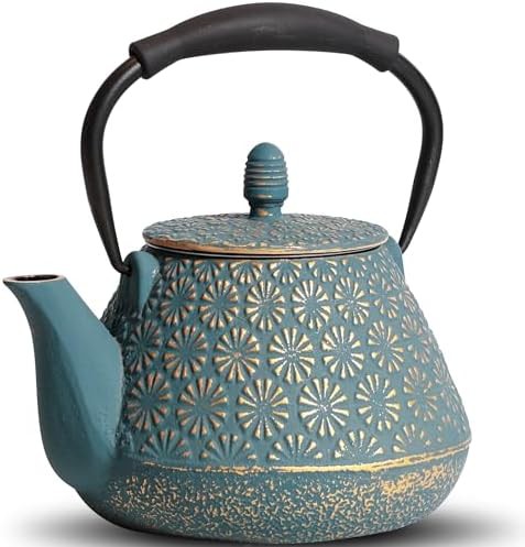 Blue Sakura Blossom Cast Iron Teapot 950ml