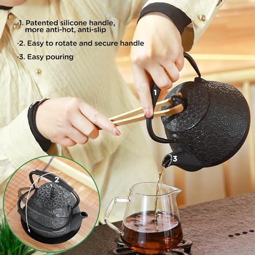 Blue Sakura Blossom Cast Iron Teapot 950ml — photo 4