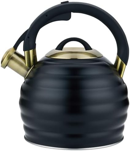 Steel stovetop whistling tea pot 3.2 quart