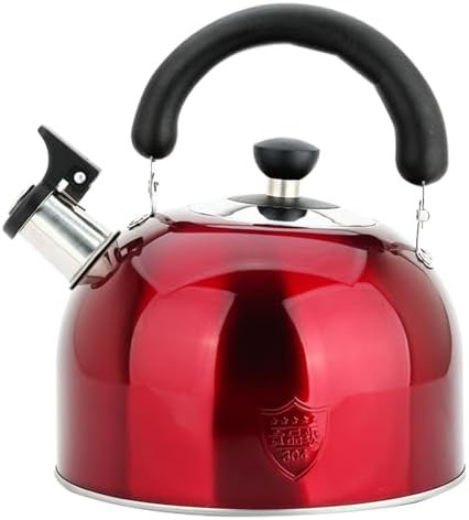 Red stainless steel 4l whistling kettle