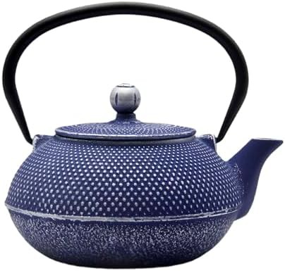 Dark blue Japanese cast iron tea kettle