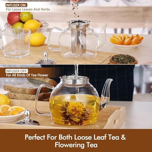 Glass teapot with removable stainless steel infuser — photo 5