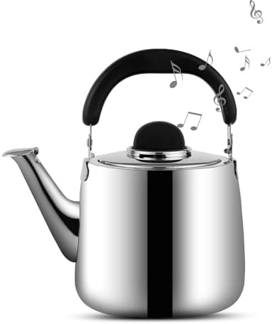 Silver 3 qt induction teapot kettle