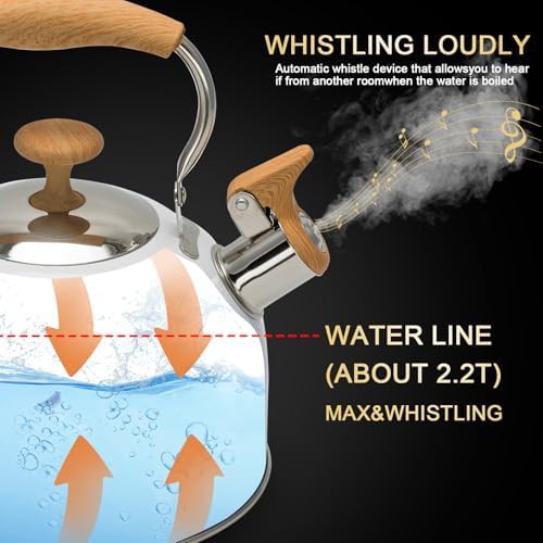 Gradient blue folding handle tea kettle 2.5 Quart — photo 4