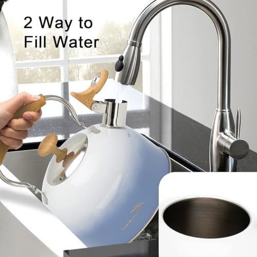 Gradient blue folding handle tea kettle 2.5 Quart — photo 5