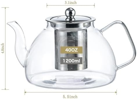 Glass teapot with infuser 40 oz — photo 3