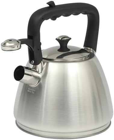 Brushed stainless steel Armidale whistling tea kettle