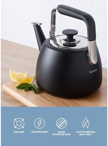 Matte black stainless steel large tea kettle — photo 3