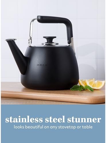 Matte black stainless steel large tea kettle — photo 4