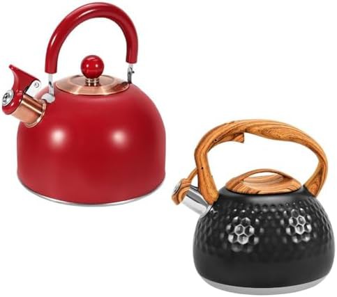 Black and Red Whistling Tea Pot