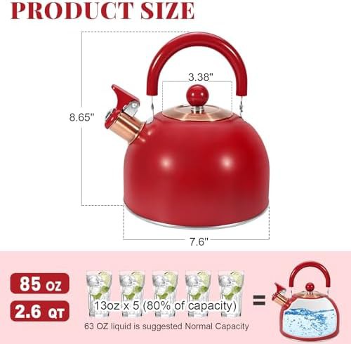 Black and Red Whistling Tea Pot — photo 3
