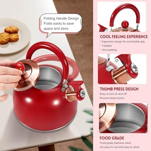 Black and Red Whistling Tea Pot — photo 4