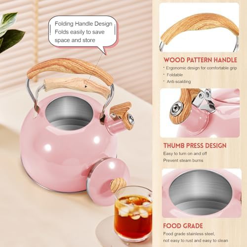 Black and Pink Whistling Tea Pot — photo 3