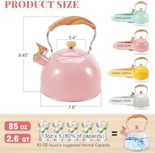 Black and Pink Whistling Tea Pot — photo 4