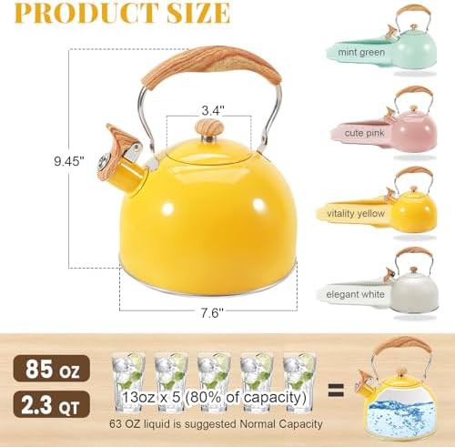 Black and Yellow Whistling Tea Pot — photo 5