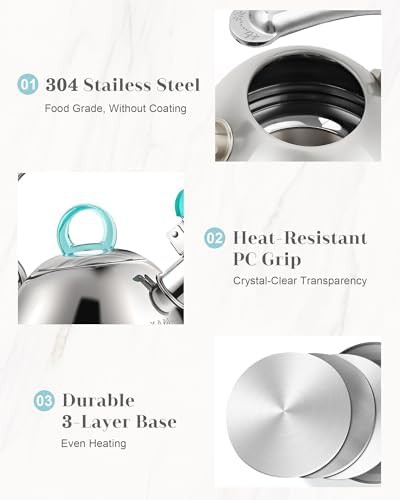 Modern food-grade steel whistling tea kettle — photo 4
