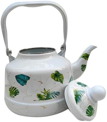 Vintage enamel small tea serving kettle