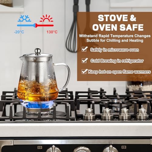 Glass teapot with removable tea infuser — photo 4